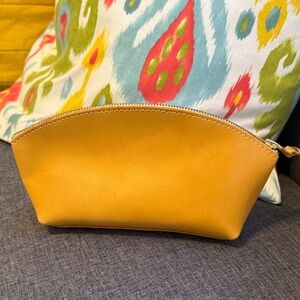 Portland Leather Mustard Cosmetic Bag new